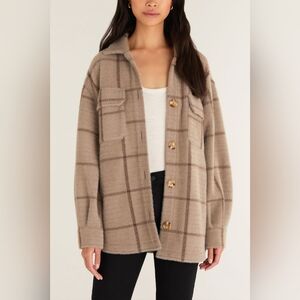 Z Supply Plaid Tucker Jacket - Tan